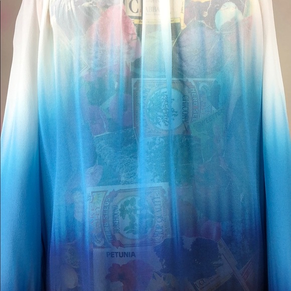 SALE Neiman Marcus NG The Label Ombre Peasant Blou - Picture 4 of 8